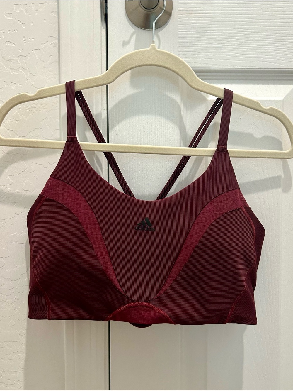 Adidas Women's Burgundy Strappy Sports Bra NEW